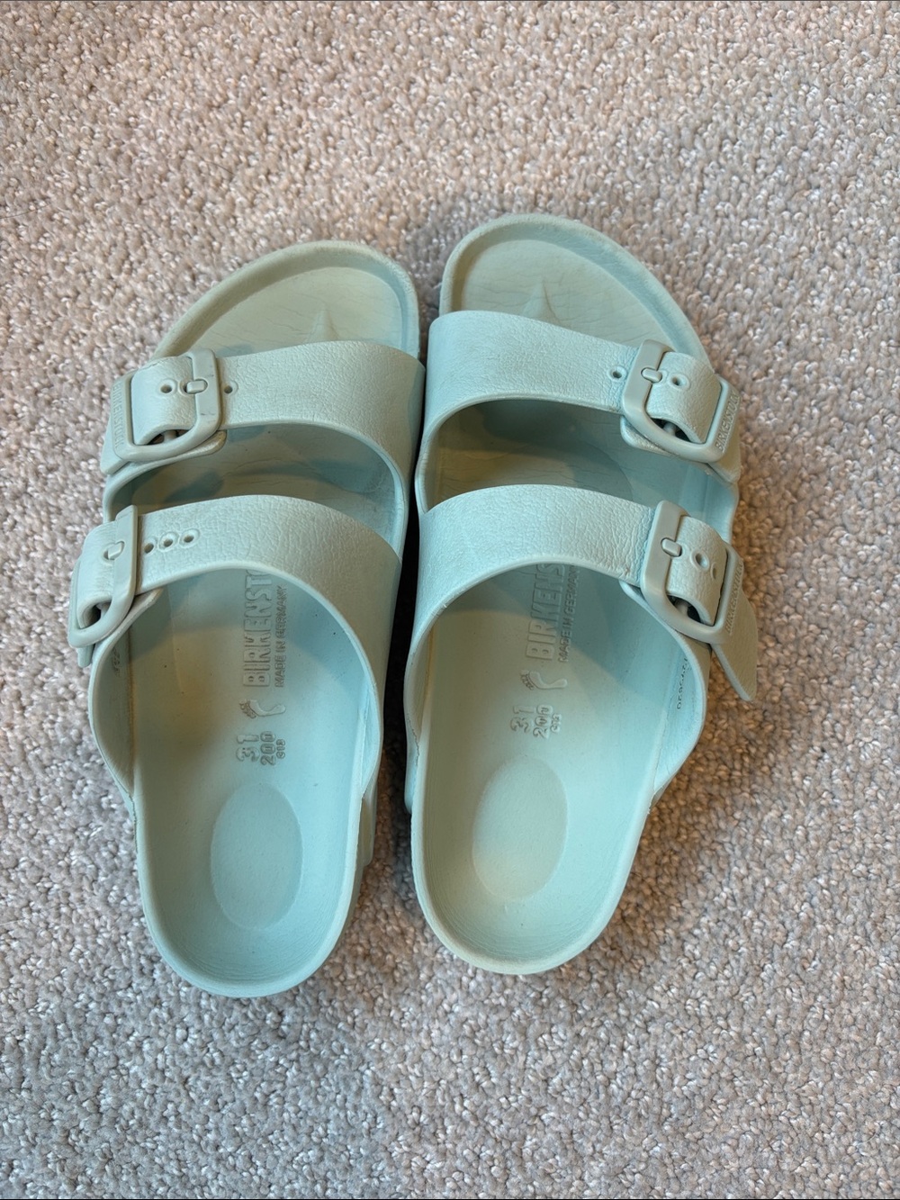 Birkenstock Kids Two-Strap EVA Sandals in Mint Green